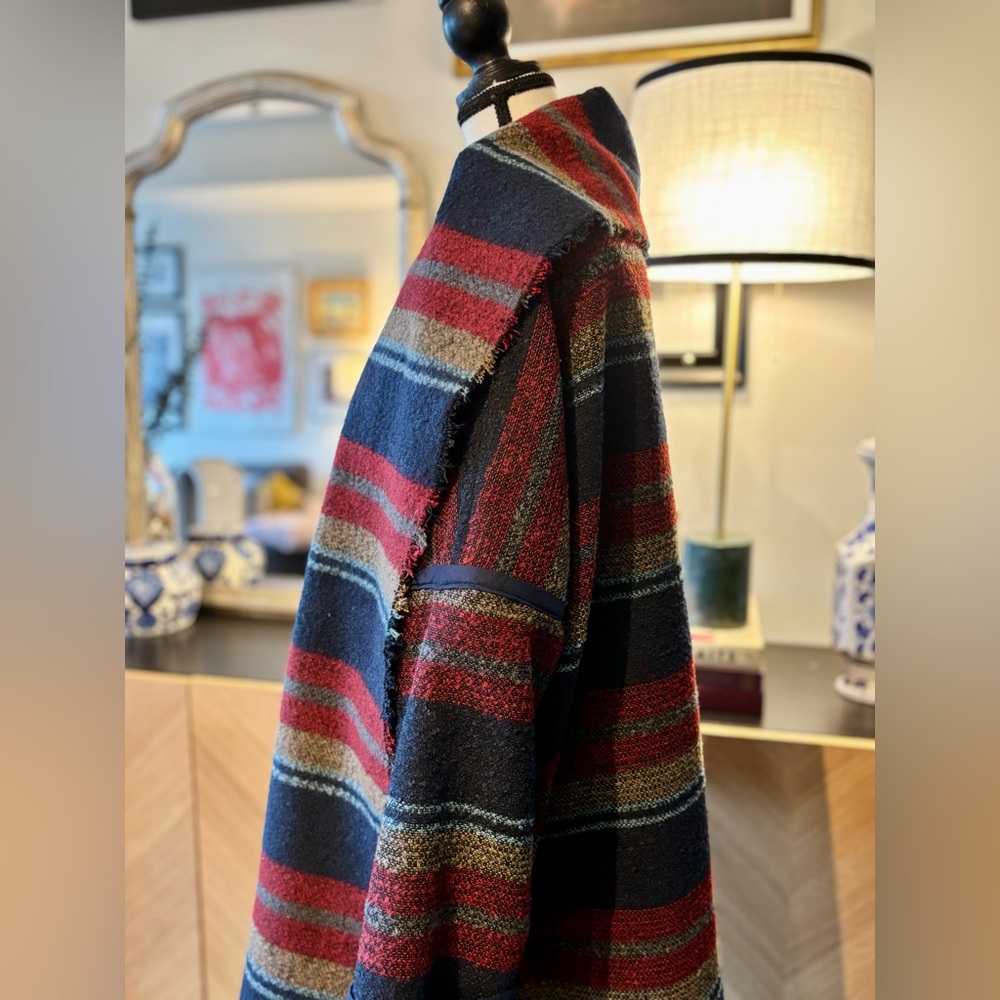 🧵 HANDMADE (by me!) Open-Front Wool Blend Coat size L - Picture 5 of 13